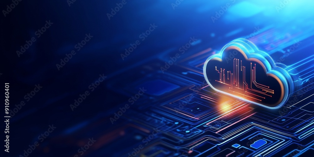 Poster the cloud symbolize speed or data transfer.
