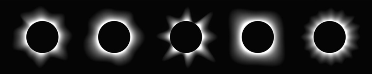 Set of circle illuminate light frames