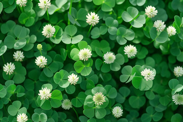 White clover spring background.