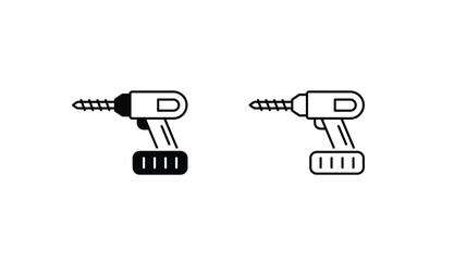 Drill machine icon design with white background stock illustration