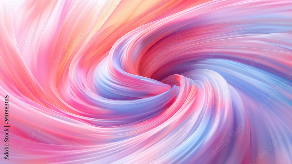 Poster abstract background, a swirling pastel shape dominates the image, with smooth curves and soft edges.