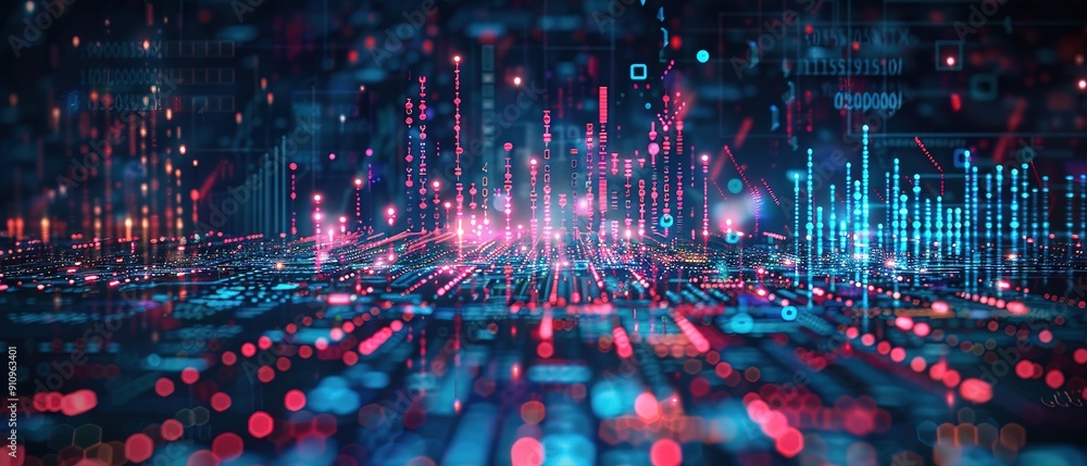Aufkleber circuit abstract technology background with investment graph