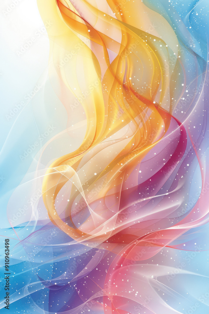 Poster abstract background, dynamic pastel swirls create an engaging visual experience with a prominent bla