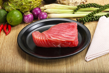Raw fresh tuna steak for grill