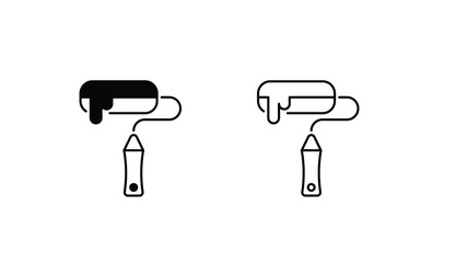 Paint roller icon design with white background stock illustration