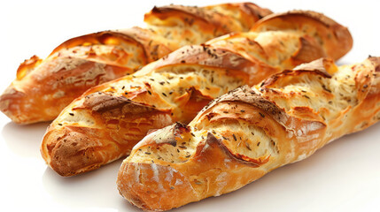 baguette on a white background 