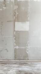 Plasterboard wall and wooden floor. Renovation concept.