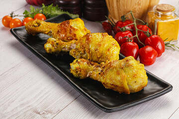 Roasted Chicken leg drumsticks with curry sauce