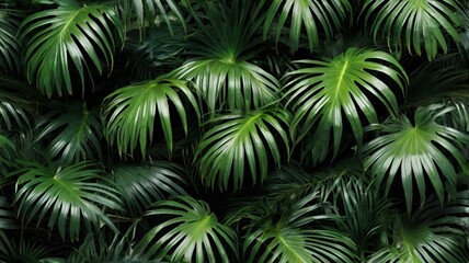 A Pile of Amzon Palm Leaves, Wide Background 