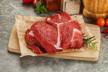 Raw beef meat piece for cooking