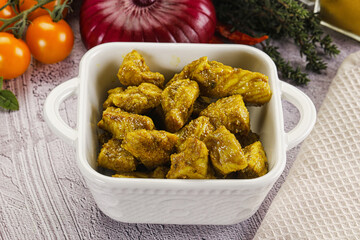 Indian cuisine curry chicken fillet