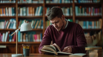 The man reading book