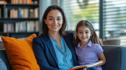 Fototapeta premium The mother and daughter embrace
