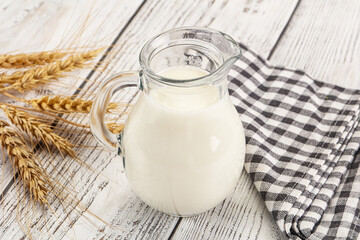 Organic milk in the glass