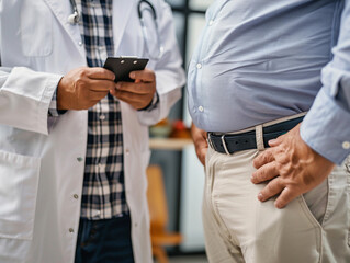 Doctor Evaluating Patient's Health Condition in Clinic During Afternoon Check-Up Appointment