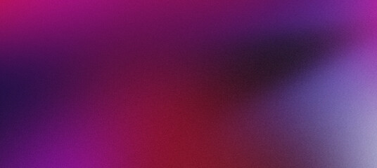 Abstract blurred gradient mesh background blending purple, red and blue colors with added noise texture
