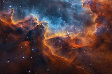 Cosmic Landscape: Nebula and Stars