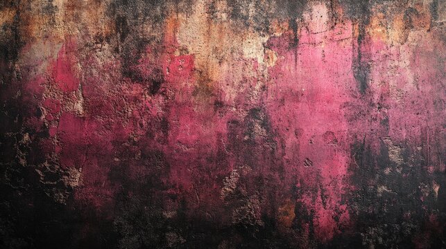 Distressed grunge horror backdrop featuring a blend of trash black, dark tan, ghostly pink, and shadowy purple tones for a macabre effect