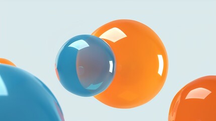Glossy blue and orange 3D blobs representing data points and clusters in Scikit-learn machine learning visualizations.