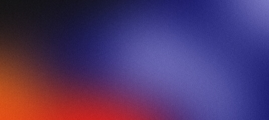 Abstract grainy gradient background blending orange, red, and blue colors