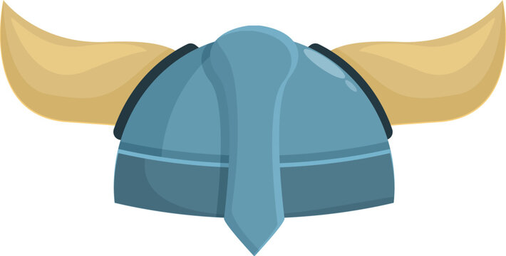Cartoon style illustration of a viking helmet with big horns