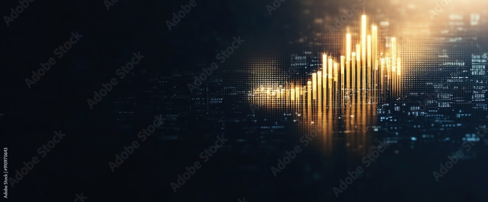 Poster business data abstract background with currency shadows, spacious copy space, daylight illumination
