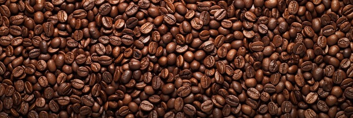A generous amount of medium roasted coffee beans covering the surface, showcasing their rich colors and textures in a visually appealing display.