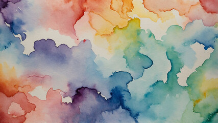 A vibrant watercolor abstract artwork with various colors blending skilfully to create a dynamic visual impact.