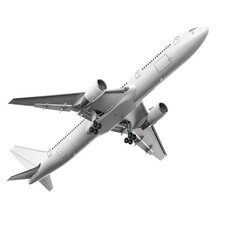 White Airplane Taking Off Against a Clear Sky