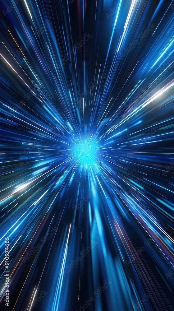 Aufkleber blue light effect to simulate high speed when zooming in to the center.