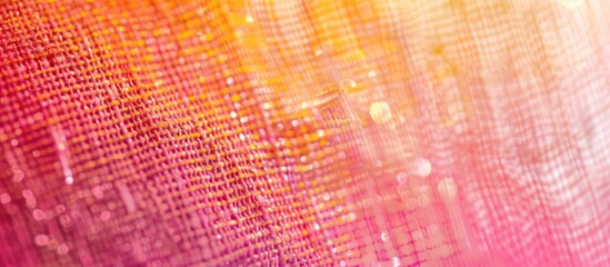 Obraz premium Pink and orange textile texture in macro view with copy space image