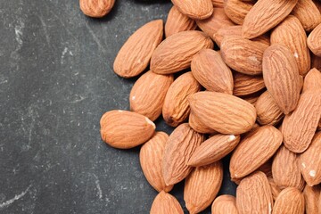 almonds on a wooden background