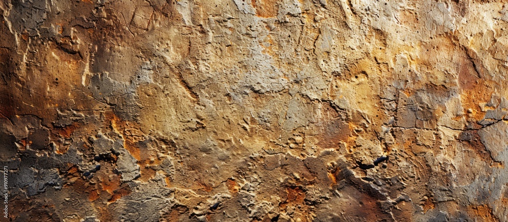 Aufkleber close up of a rough textured surface with natural earthy tones ideal for an architectural or abstrac