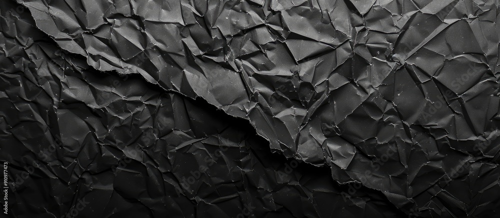 Aufkleber Background with a grungy texture created by crumpled black paper ideal for adding text or images featuring ample copy space image