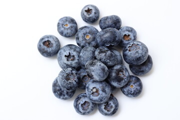blueberries on white background