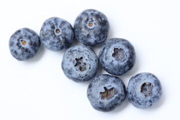 blueberries on a white background