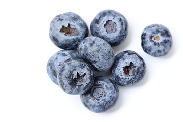 blueberries on white background 