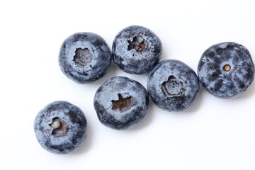 blueberries on white background