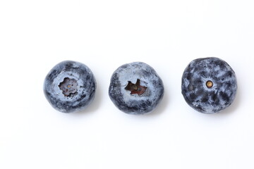 blueberries on white background