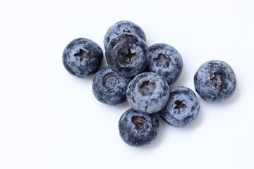 blueberries on a white background