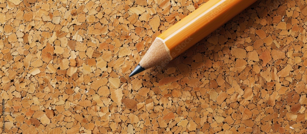 Poster writing a post on a corkboard background with copy space image