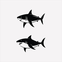 Obraz premium Shark silhouette vector illustration