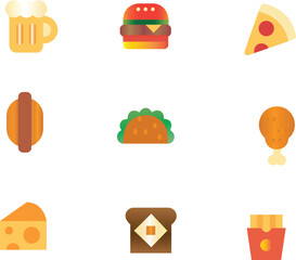 illustration of a fast-food icons set