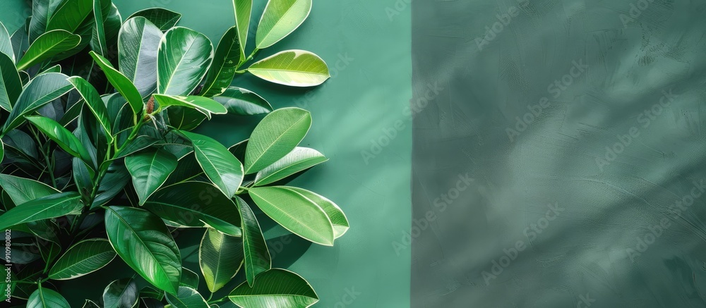 Fototapete colorful green and gray image with beautiful clipping path and ample copy space