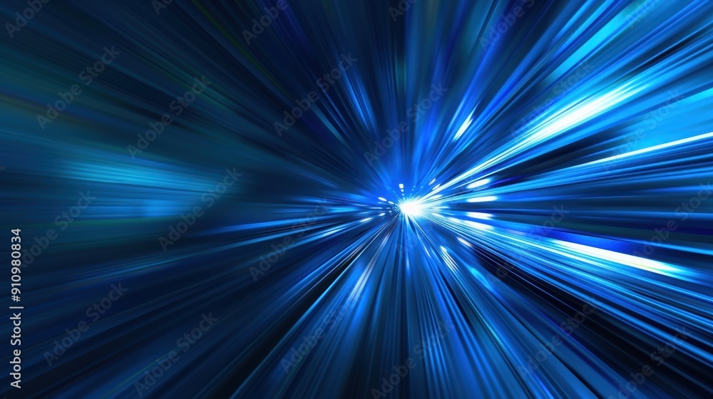 Poster blue light effect to simulate high speed when zooming in to the center.