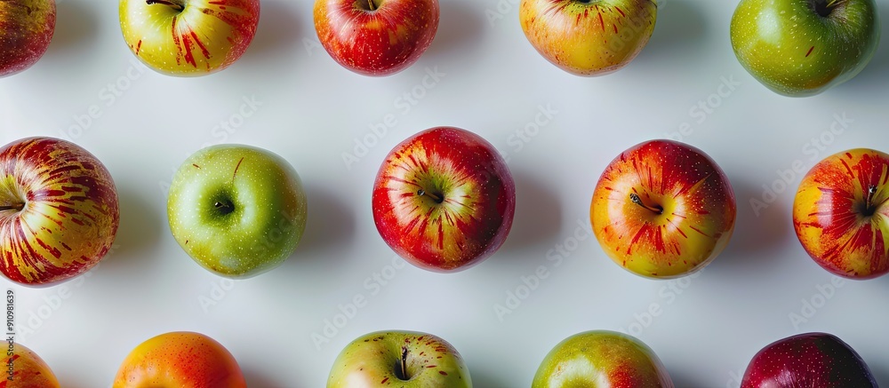 Poster Apples displayed against a white backdrop with ample copy space image