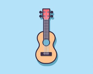 Obraz premium A Cartoon Illustration of an Acoustic Guitar