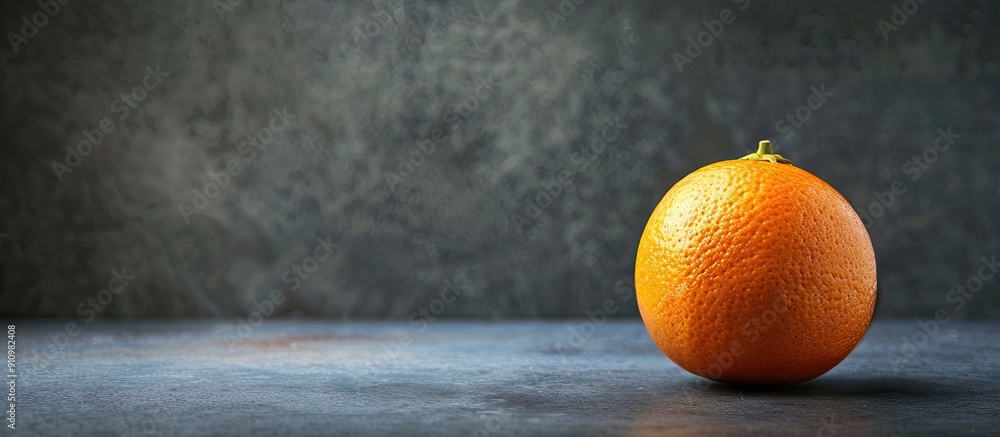 Poster an orange fruit displayed alone against a dark backdrop perfect for a wallpaper with copy space imag