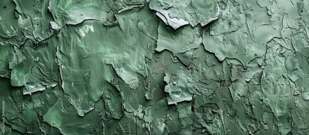 Poster Green stucco concrete creating a background with copy space image