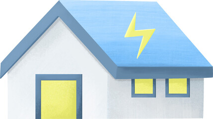 House With Electricity Illustration